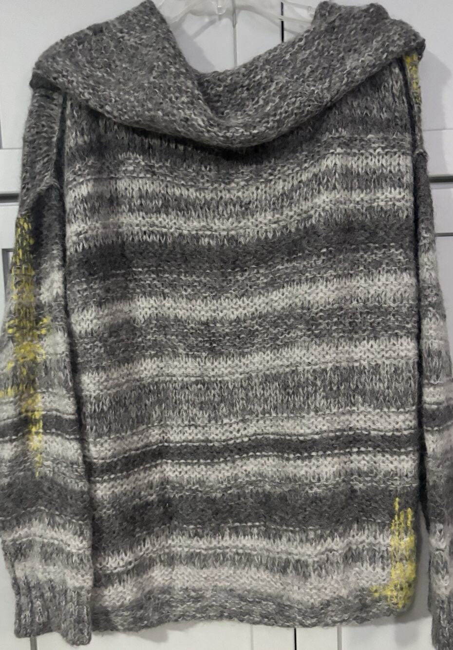Free People Pieced Back Together Sweater Retail $198 Alpaca Blend Oversized XS